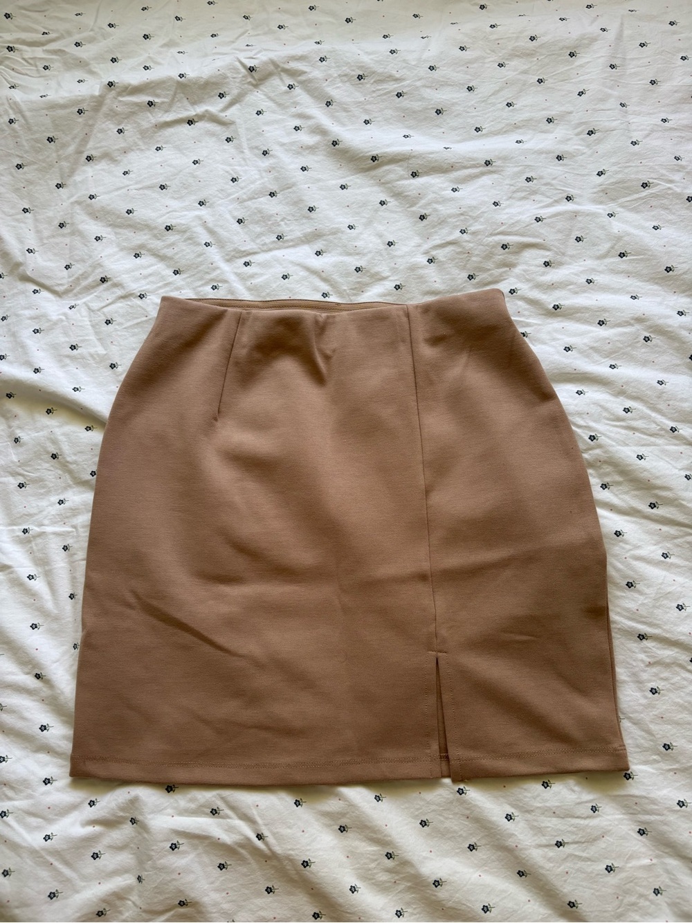 Beige formal pencil skirt